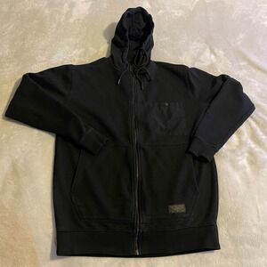 SMITH ROGUE Black Iron Sharpens Iron Hoodie Sweatshirt Mens Small Tanguis Cotton